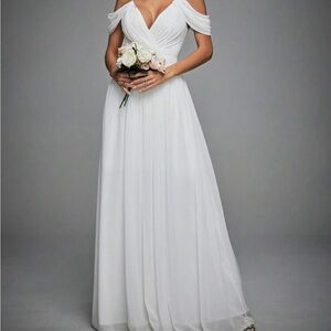 Elegant White Off-Shoulder Gown